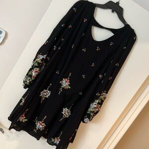 Free people size small black embroidered dress